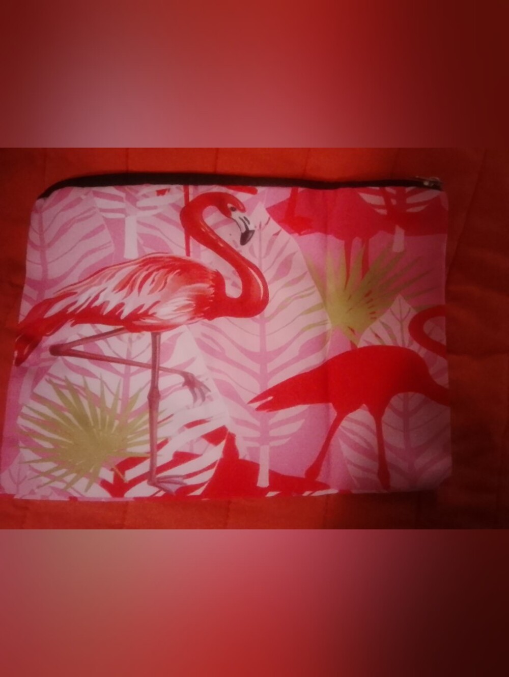 Flamingo Print Cosmetic Bag